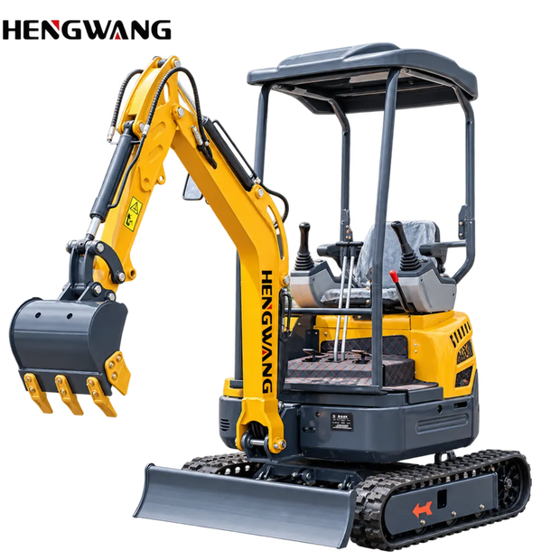 13.5 HP compact mini excavator with rubber tracks and dozer blade