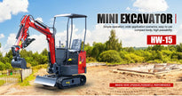 1.5Ton Mini Excavator | Extended Chassis & Boom Swing | 3 Colors Available