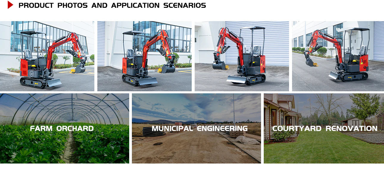 1.5Ton Mini Excavator | Extended Chassis & Boom Swing | 3 Colors Available