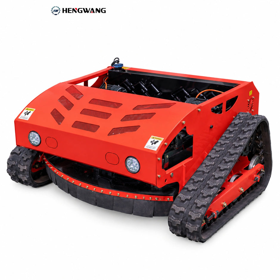 16HP remote control tracked lawn mower with headlights, 80cm deck on white background