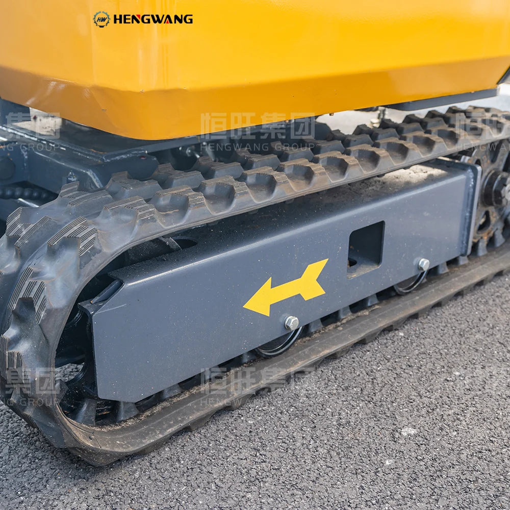 Durable 180mm rubber track and heavy duty undercarriage on Hengwang HW-13W 1.3 ton mini excavator