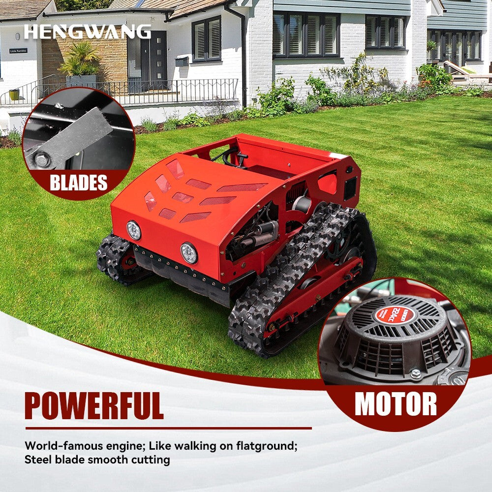 Gasoline remote control lawn mower 45 degree climbing to adjust mowing height