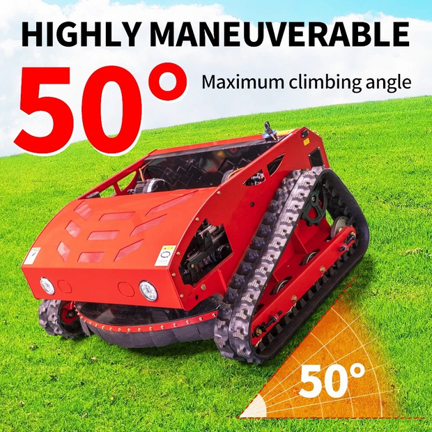 16 HP Remote Control Crawler Mower Adjustable Mowing Height Petrol Lawn Mower