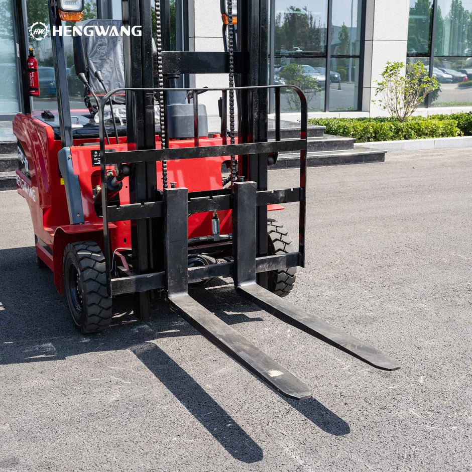 2,200 lb electric forklift with heavy duty forks and front mast