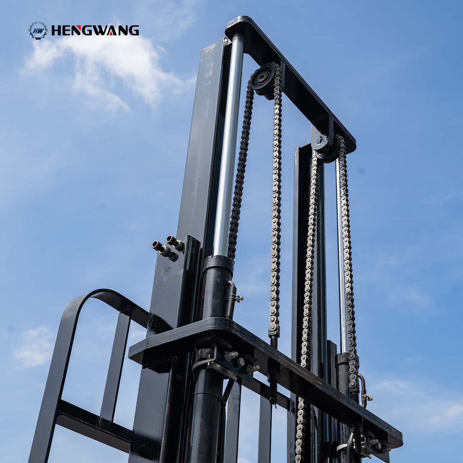 1 ton electric forklift lifting mast with hydraulic cylinder and chains