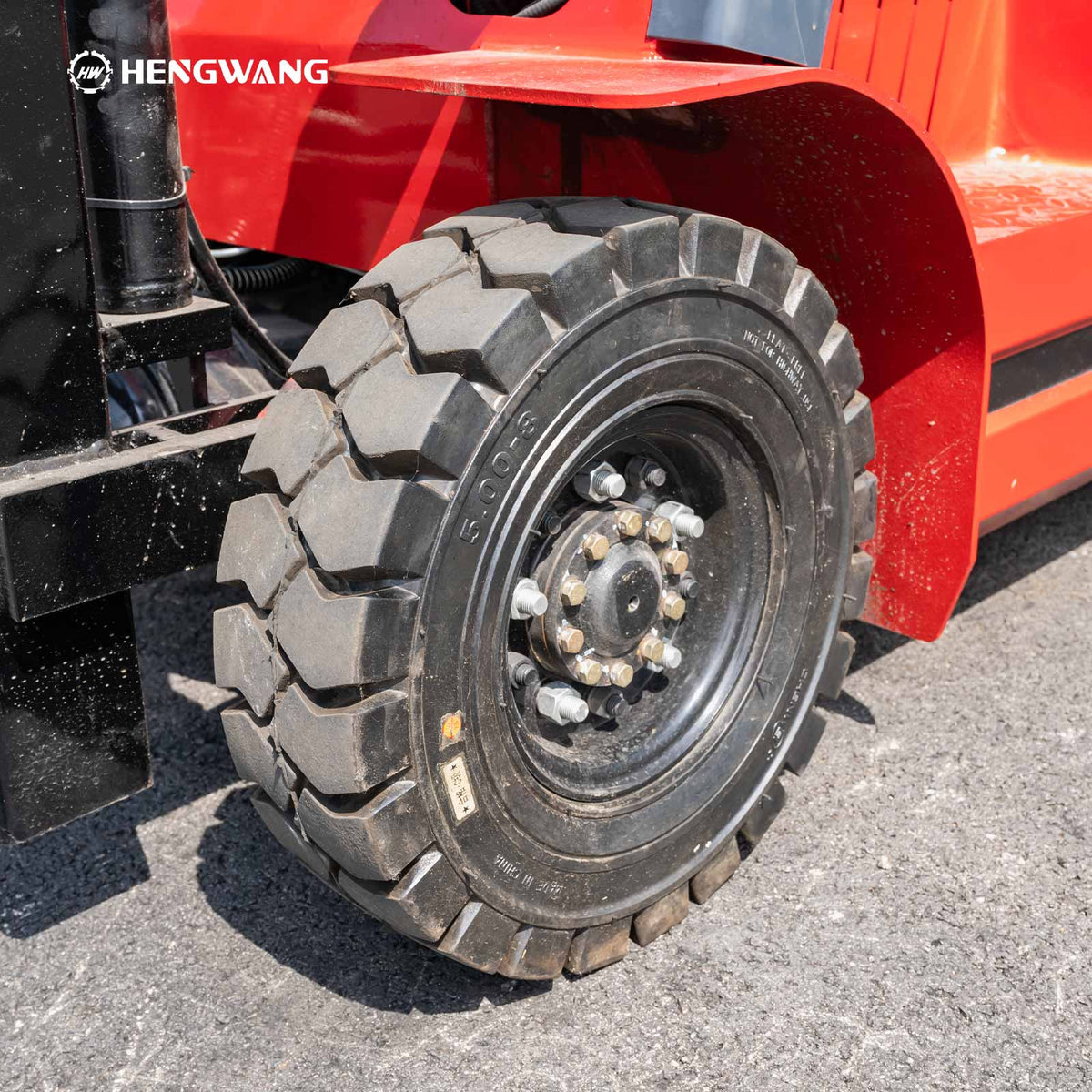 2,200 lb electric forklift with heavy duty solid tires