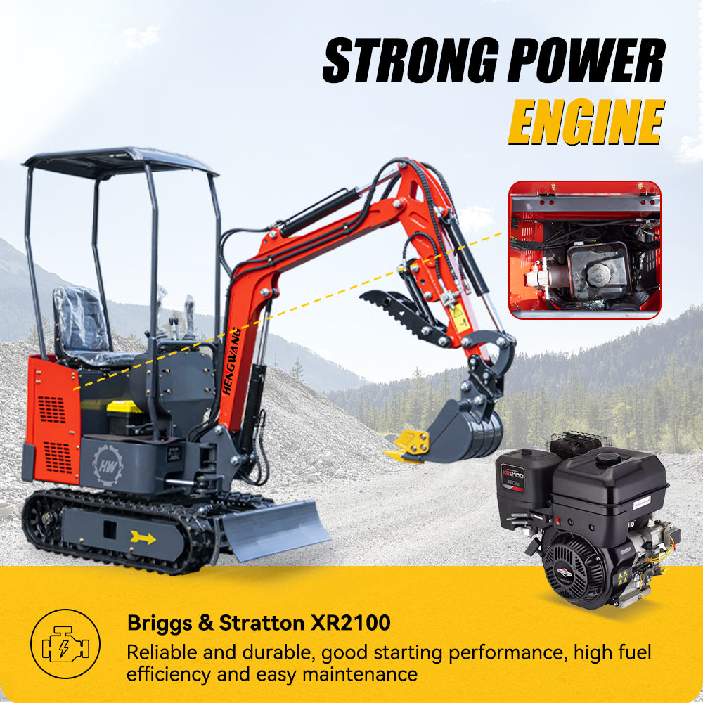 1.5Ton Mini Excavator | Extended Chassis & Boom Swing | 3 Colors Available