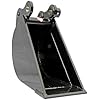 No Teeth Mini Excavator Bucket, Flat Tooth Backhoe Attachment, Small Digger Buckets, for Excavators, Span: 90MM/3.54in, Hole Diameter: 25MM/0.98in, Center Wheelbase: 90MM/3.54in (20cm/7.87in)