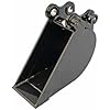 No Teeth Mini Excavator Bucket, Flat Tooth Backhoe Attachment, Small Digger Buckets, for Excavators, Span: 90MM/3.54in, Hole Diameter: 25MM/0.98in, Center Wheelbase: 90MM/3.54in (20cm/7.87in)
