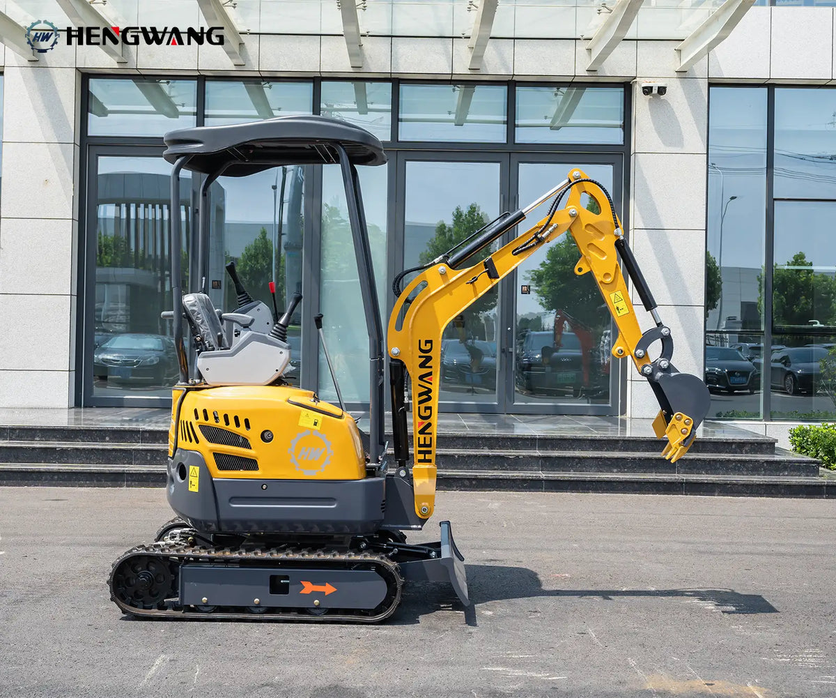 3,500 lb compact mini excavator with rubber tracks and dozer blade