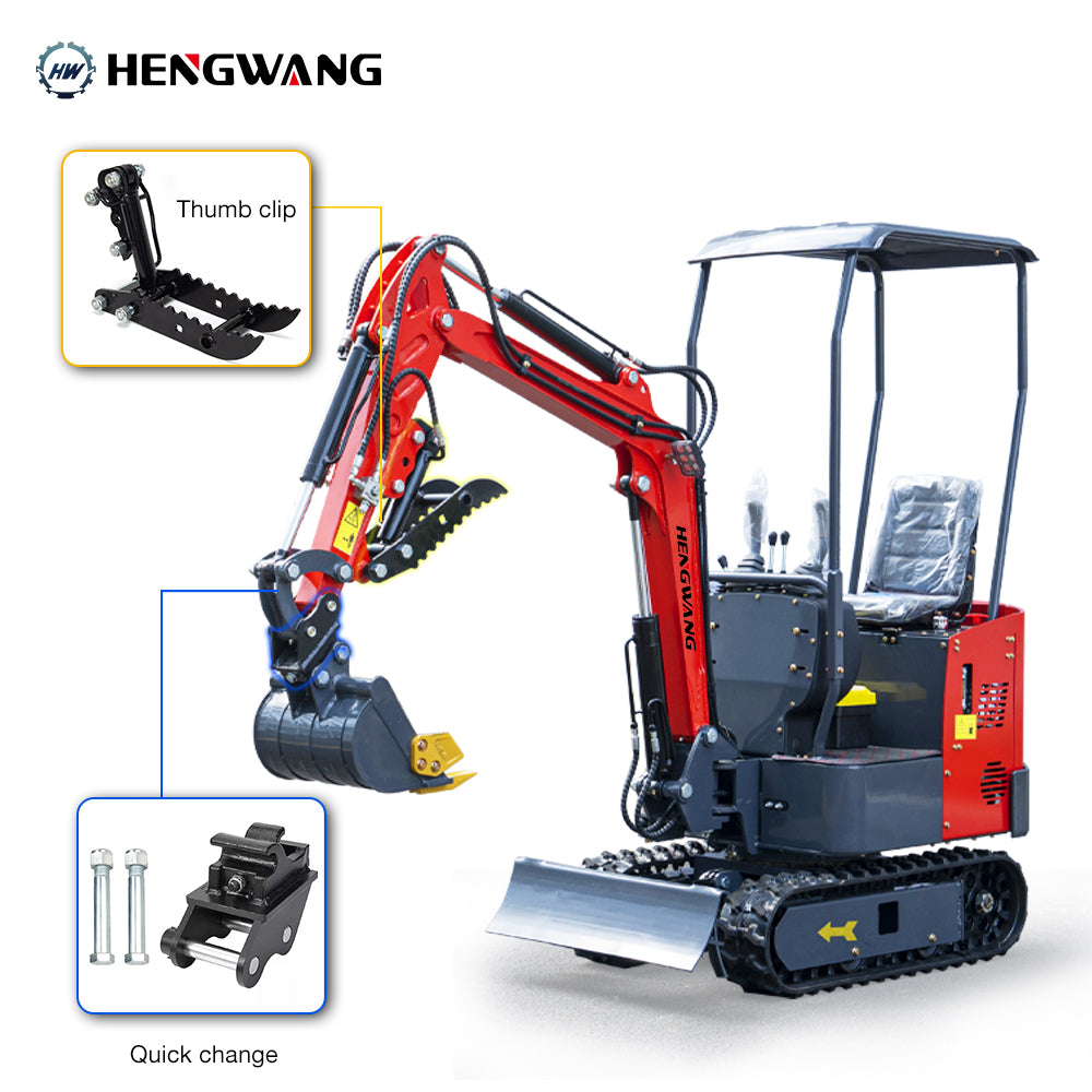 1.5Ton Mini Excavator | Extended Chassis & Boom Swing | 3 Colors Available