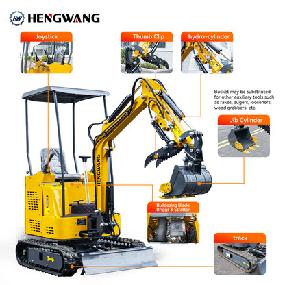 Mini Excavator With Powerful Engine Side swing Making Work Time-saving Available in 3 colors