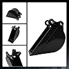 No Teeth Mini Excavator Bucket, Flat Tooth Backhoe Attachment, Small Digger Buckets, for Excavators, Span: 90MM/3.54in, Hole Diameter: 25MM/0.98in, Center Wheelbase: 90MM/3.54in (20cm/7.87in)