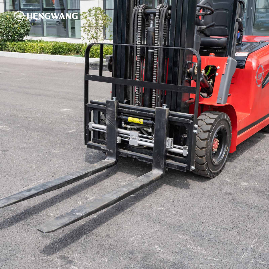 4400 lb electric forklift with heavy-duty forks and fork carriage