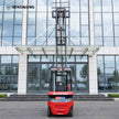 4400 lb electric forklift rear view with high lift mast