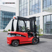 4400 lb electric forklift side view with forks and lifting mast