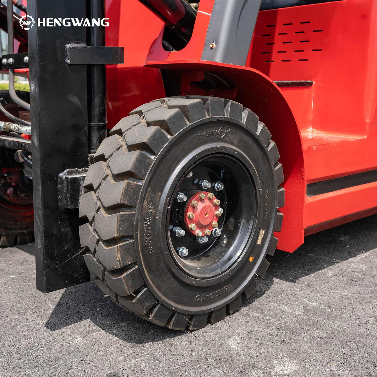 4400 lb electric forklift with heavy-duty solid tire
