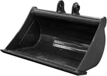 No Teeth Mini Excavator Bucket, Flat Tooth Backhoe Attachment, Small Digger Buckets, for Excavators, Span: 90MM/3.54in, Hole Diameter: 25MM/0.98in, Center Wheelbase: 90MM/3.54in (20cm/7.87in)