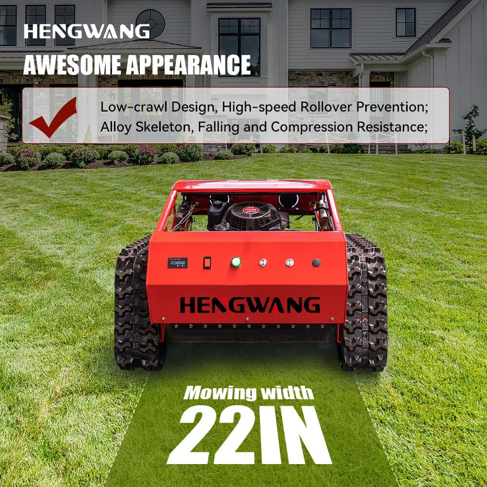 Gasoline remote control lawn mower 45 degree climbing to adjust mowing height