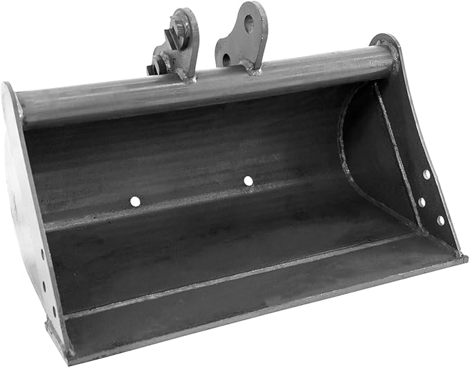 No Teeth Mini Excavator Bucket, Flat Tooth Backhoe Attachment, Small Digger Buckets, for Excavators, Span: 90MM/3.54in, Hole Diameter: 25MM/0.98in, Center Wheelbase: 90MM/3.54in (20cm/7.87in)