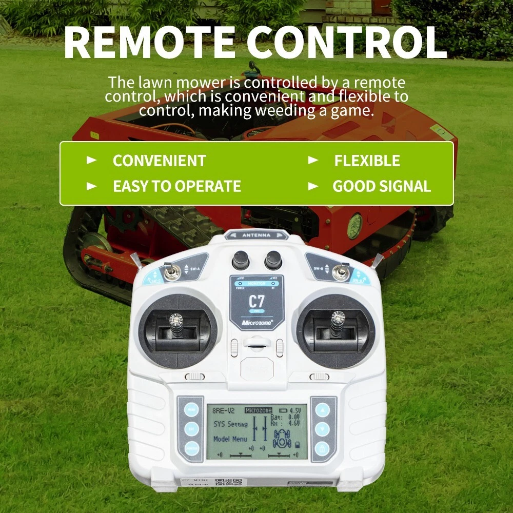 16 HP Remote Control Crawler Mower Adjustable Mowing Height Petrol Lawn Mower