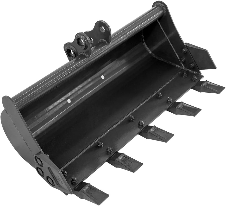 Mini Excavator Bucket, Backhoe Attachment, Small Digger Buckets, for 1T To 1.5T Excavators, 90MM/3.54in Span, 25MM/0.98in Hole Diameter, 90MM/3.54in Central Wheelbase (20cm/7.87in)