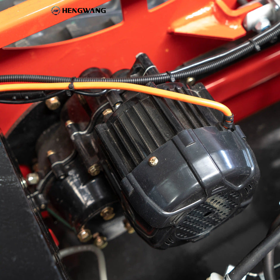 Brushless drive motor of the 16HP remote control tracked lawn mower with cooling vents