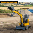 Compact HENGWANG mini crawler excavator with bucket and ripper attachment, miniature lightweight design for free movement in narrow yards and farm construction sites