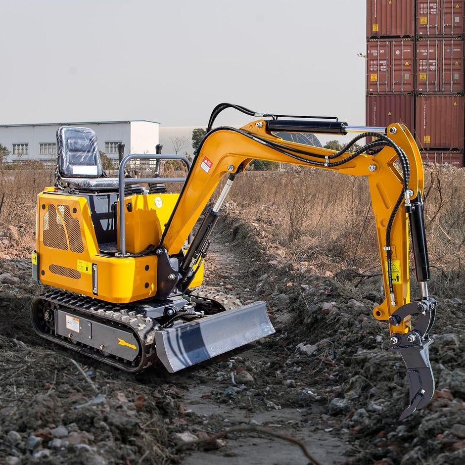Mini Excavator Ripper, Backhoe Scarifier, Small Digger Attachment, for 1T to 1.5Tons Excavators, 90MM/3.54in Span, 25MM/0.98in Hole Diameter, 90MM/3.54in Central Wheelbase