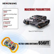 HENGWANG 22HP remote tracked slope lawn mower full machine parameters chart, 35IN mowing width, 65° climbing angle, 656FT long range wireless remote control
