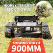 HENGWANG tracked remote control lawn mower with 900mm mowing width, highly efficient hillside weed control crawler grass cutting machine for orchard slope trimming