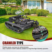 HENGWANG crawler type remote lawn mower with wear-resistant rubber tracks, all-terrain tracked grass cutter for residential backyard and steep slope lawn maintenance