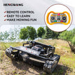HENGWANG remote control tracked hillside lawn mower, user-friendly wireless remote controller, simple to operate and easy to learn crawler grass cutter for slope lawn trimming