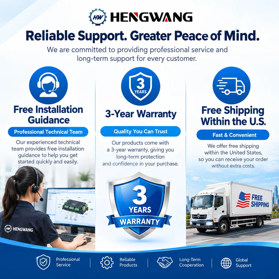 HENGWANG remote lawn mower controller brand service guarantee: free installation guidance, 3-year warranty, and free shipping within the U.S.