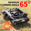 HENGWANG remote control tracked lawn mower with maximum 65 degree climbing angle, crawler grass cutter for super steep hillside slope mowing