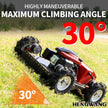 Hengwang remote control lawn mower climbing 30 degree steep slope, 4WD off-road robotic grass cutter for hilly yards and ranches