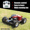 Hengwang remote control lawn mower with C7 wireless transmitter, easy-to-operate 4WD robotic grass cutter for yards and farms